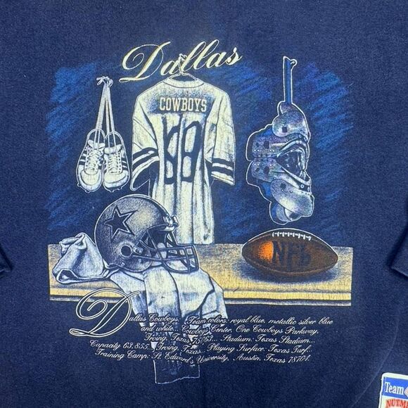 Vintage 90’s Nutmeg Dallas Cowboys Crew Neck Sweatshirt - Size XL - Picture 2 of 8